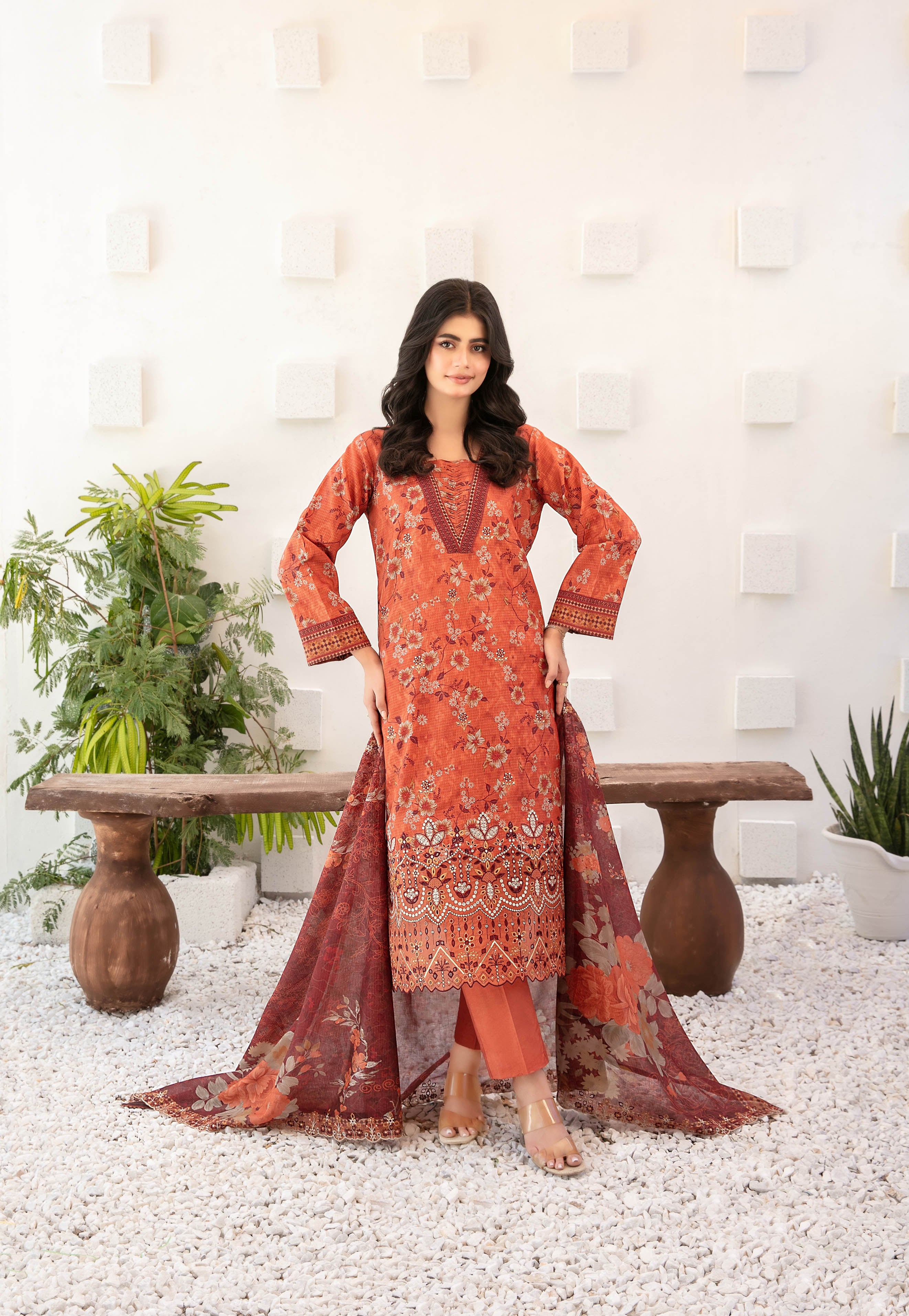 Silfira D-3607 Rust Orange Dress image 2
