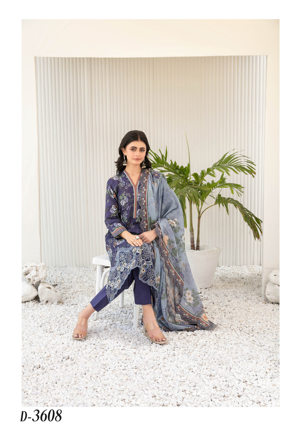Silfira D-3608 Cutwork Embroidered Unstitched Lawn Suit - Silfira unstitched lawn suit image 3