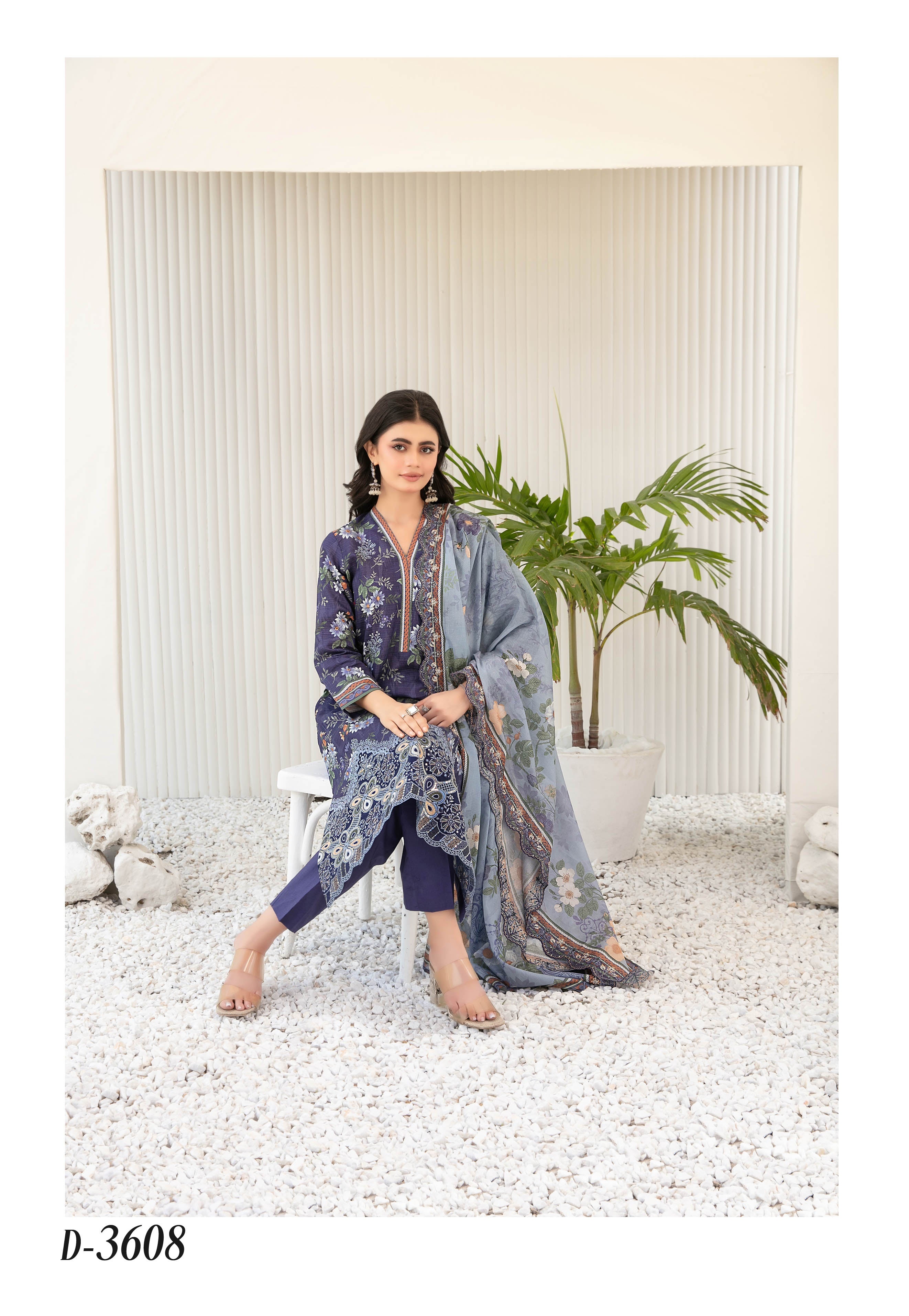 Silfira D-3608 Navy Blue Dress image 2