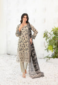Silfira D-3604 Cutwork Embroidered Unstitched Lawn Suit - Silfira unstitched lawn suit image 1