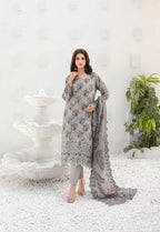 Silfira D-3599 Cutwork Embroidered Unstitched Lawn Suit - Silfira unstitched lawn suit image 2