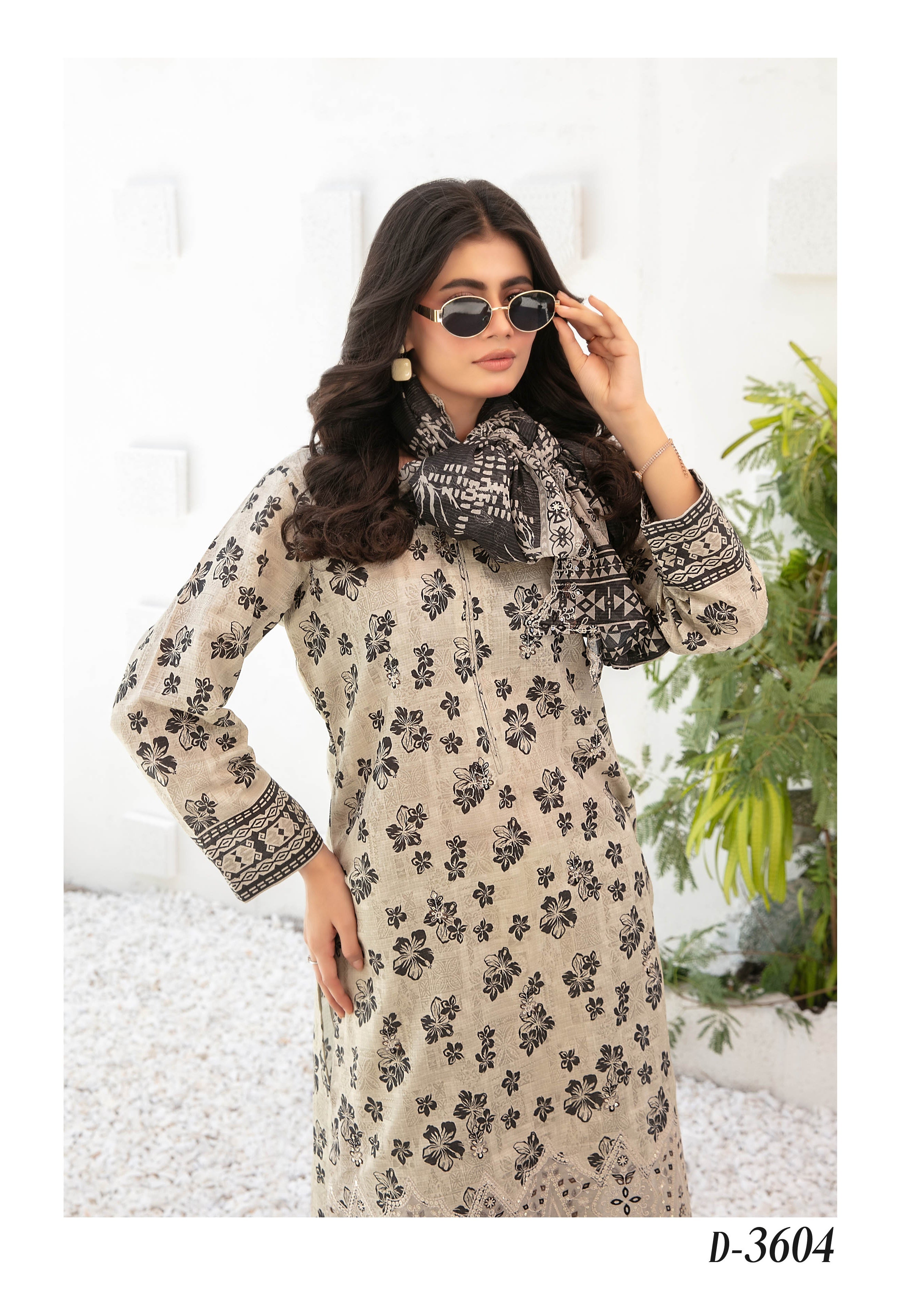 Silfira D-3604 Cutwork Embroidered Unstitched Lawn Suit - Silfira unstitched lawn suit image 3