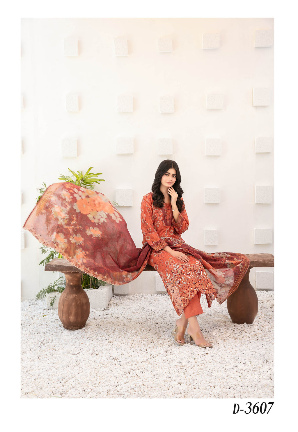 Silfira D-3607 Cutwork Embroidered Unstitched Lawn Suit - Silfira unstitched lawn suit image 3
