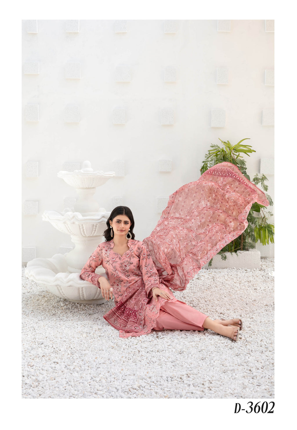 Silfira D-3602 Cutwork Embroidered Unstitched Lawn Suit - Silfira unstitched lawn suit image 3