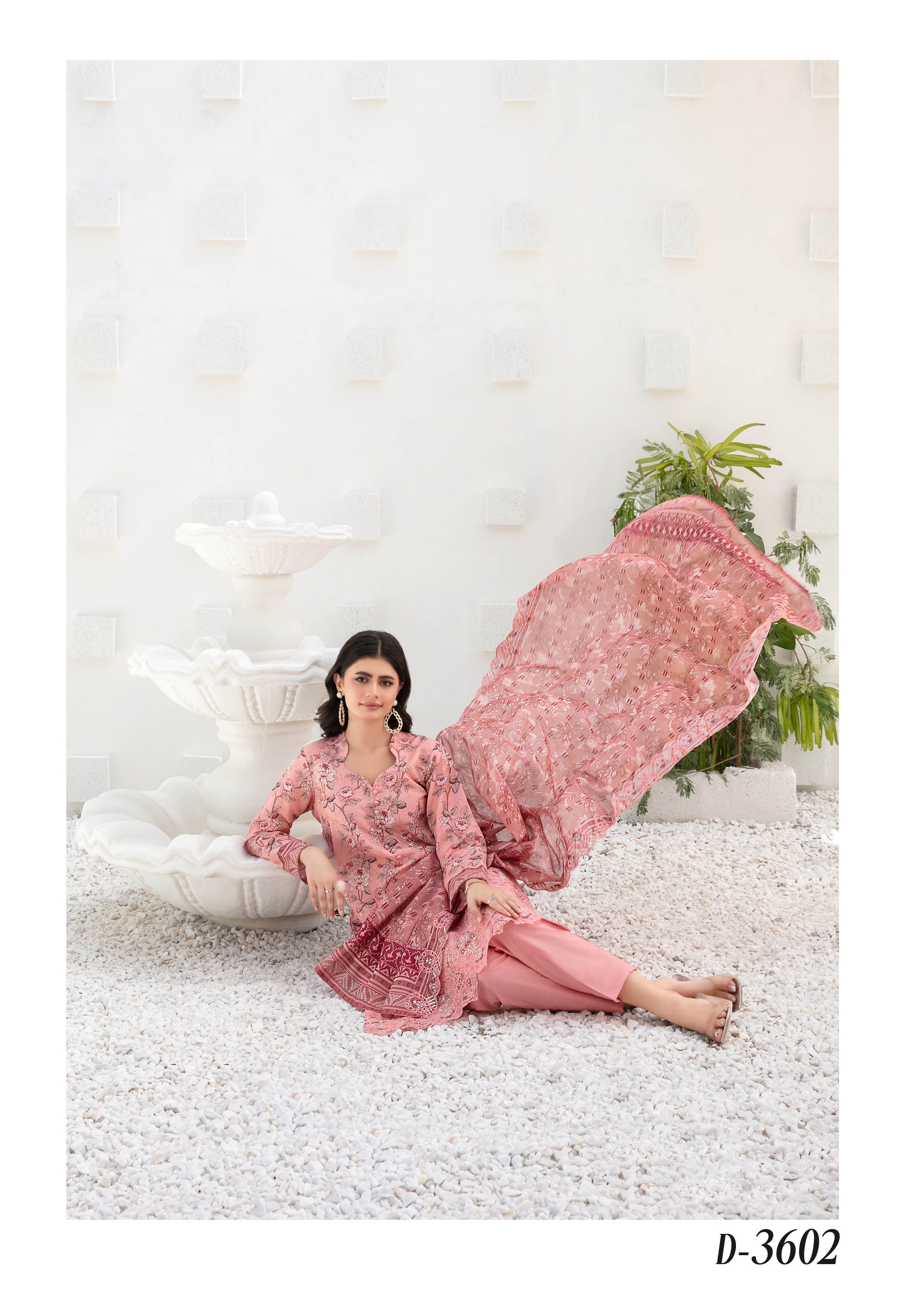 Silfira D-3602 Cutwork Embroidered Unstitched Lawn Suit - Silfira unstitched lawn suit image 3