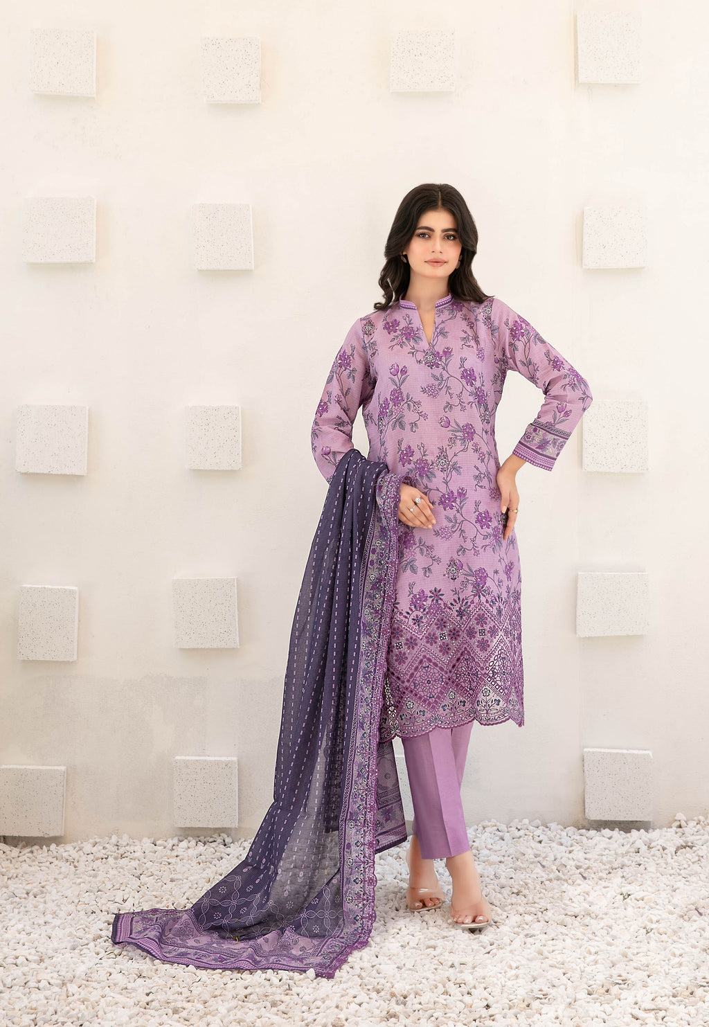 Silfira D-3606 Cutwork Embroidered Unstitched Lawn Suit - Silfira unstitched lawn suit image 3