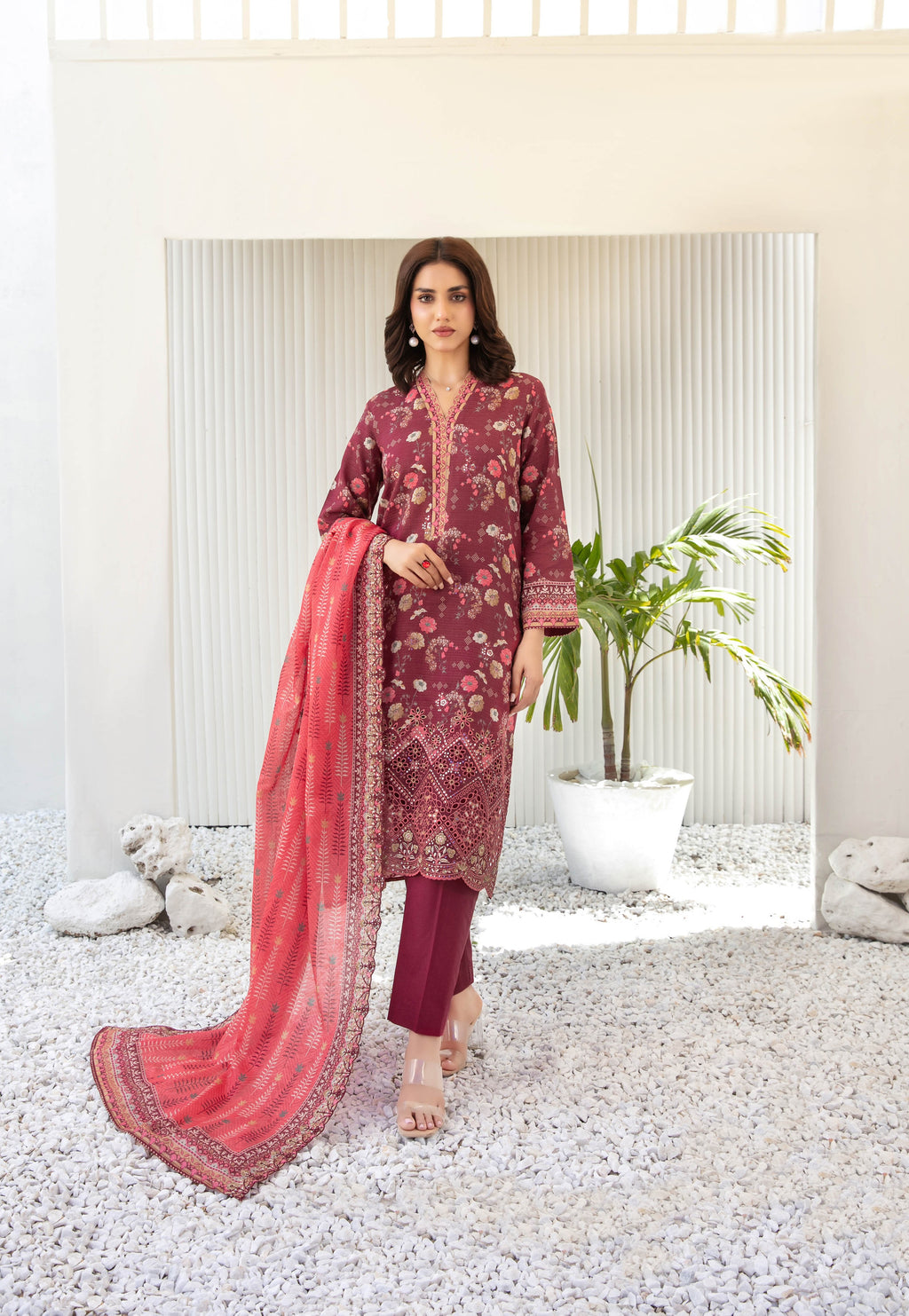 Silfira D-3605 Cutwork Embroidered Unstitched Lawn Suit - Silfira unstitched lawn suit image 3