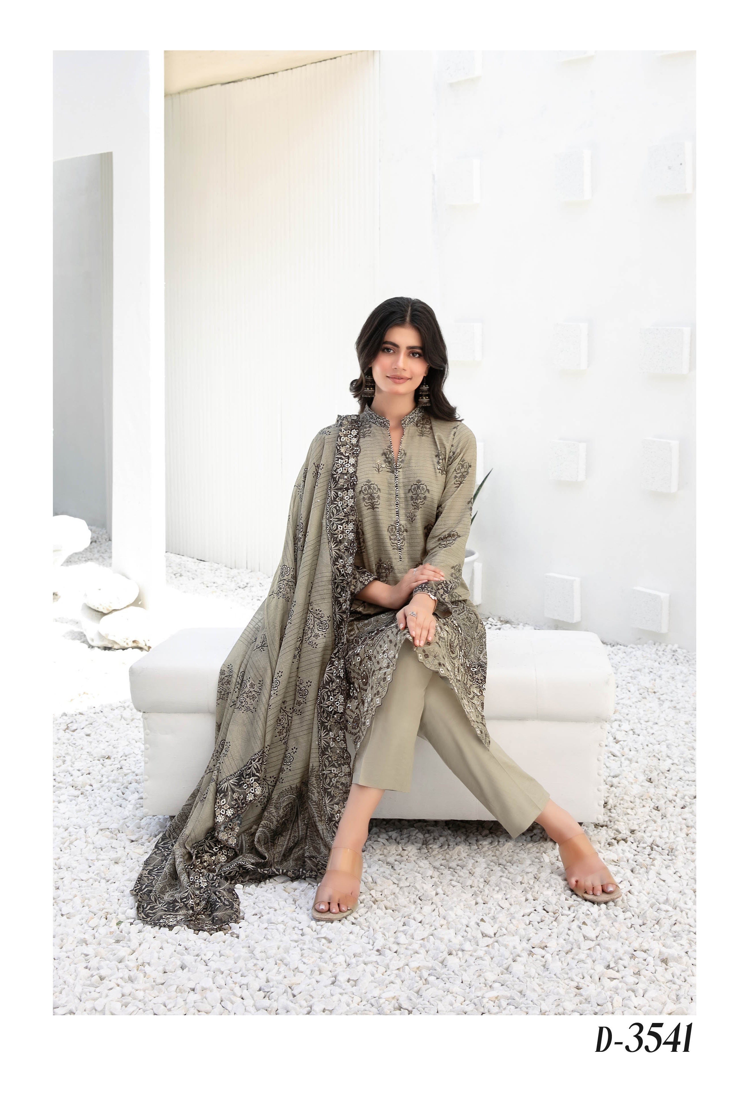 Silfira D-3541 Cutwork Embroidered Unstitched Lawn Suit - Silfira unstitched lawn suit image 3