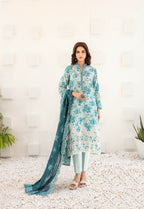 Silfira D-3600 Cutwork Embroidered Unstitched Lawn Suit - Silfira unstitched lawn suit image 3