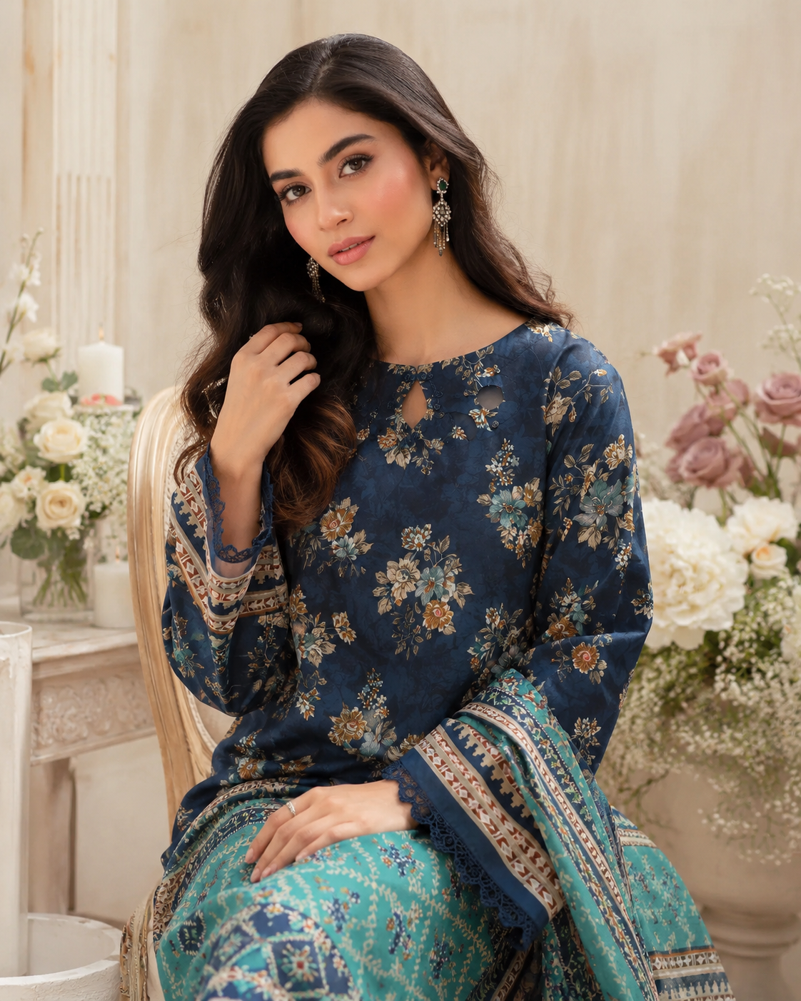 Gull-E-Rukh Trace VOL-642 Design 01 Unstitched Lawn Suit