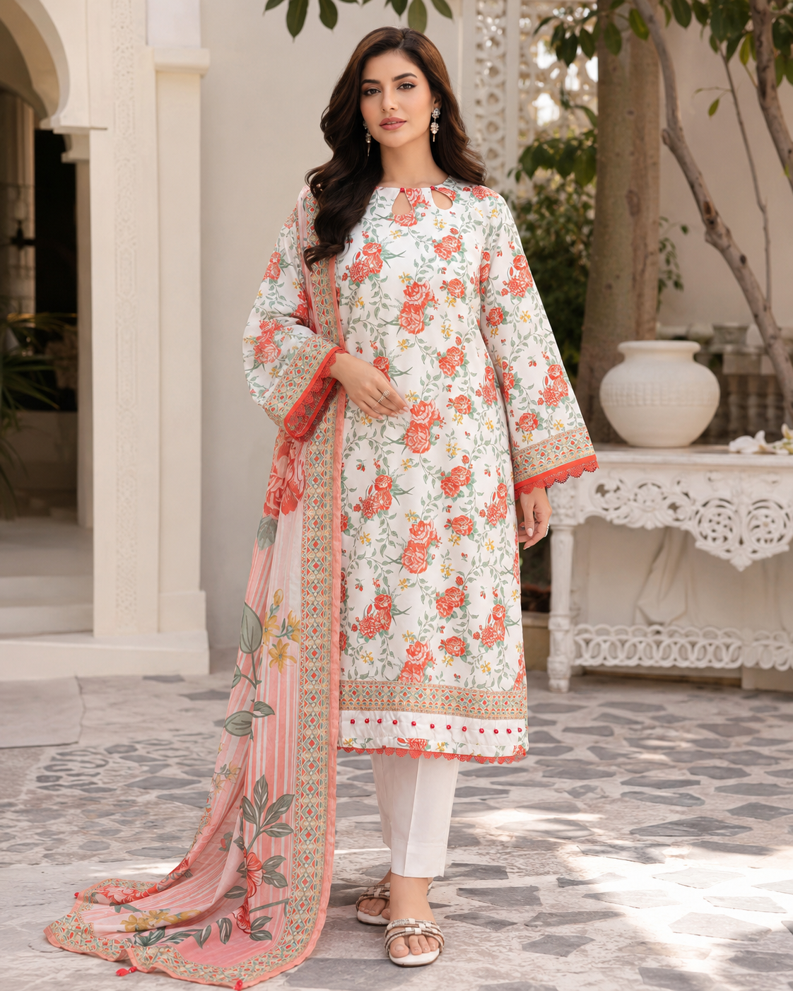 Gull-E-Rukh Florance VOL-646 Design 01 Unstitched Lawn Suit