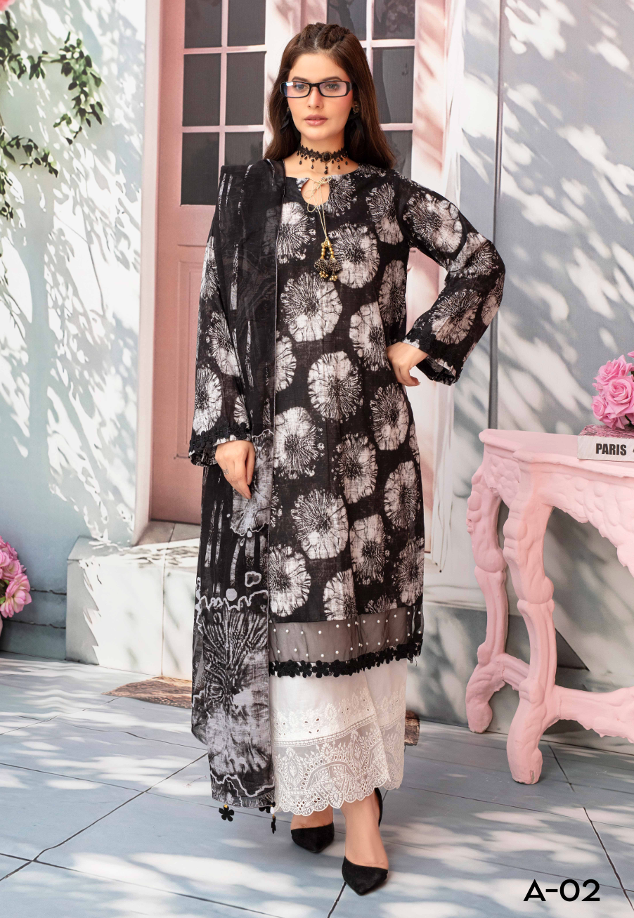 Gull-E-Rukh Milky Book 650 Design 02 Unstitched Lawn Suit - Gull-E-Rukh unstitched lawn suit image 1