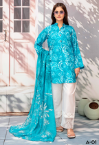 Gull-E-Rukh Milky Book 650 Design 01 Unstitched Lawn Suit - Gull-E-Rukh unstitched lawn suit image 1