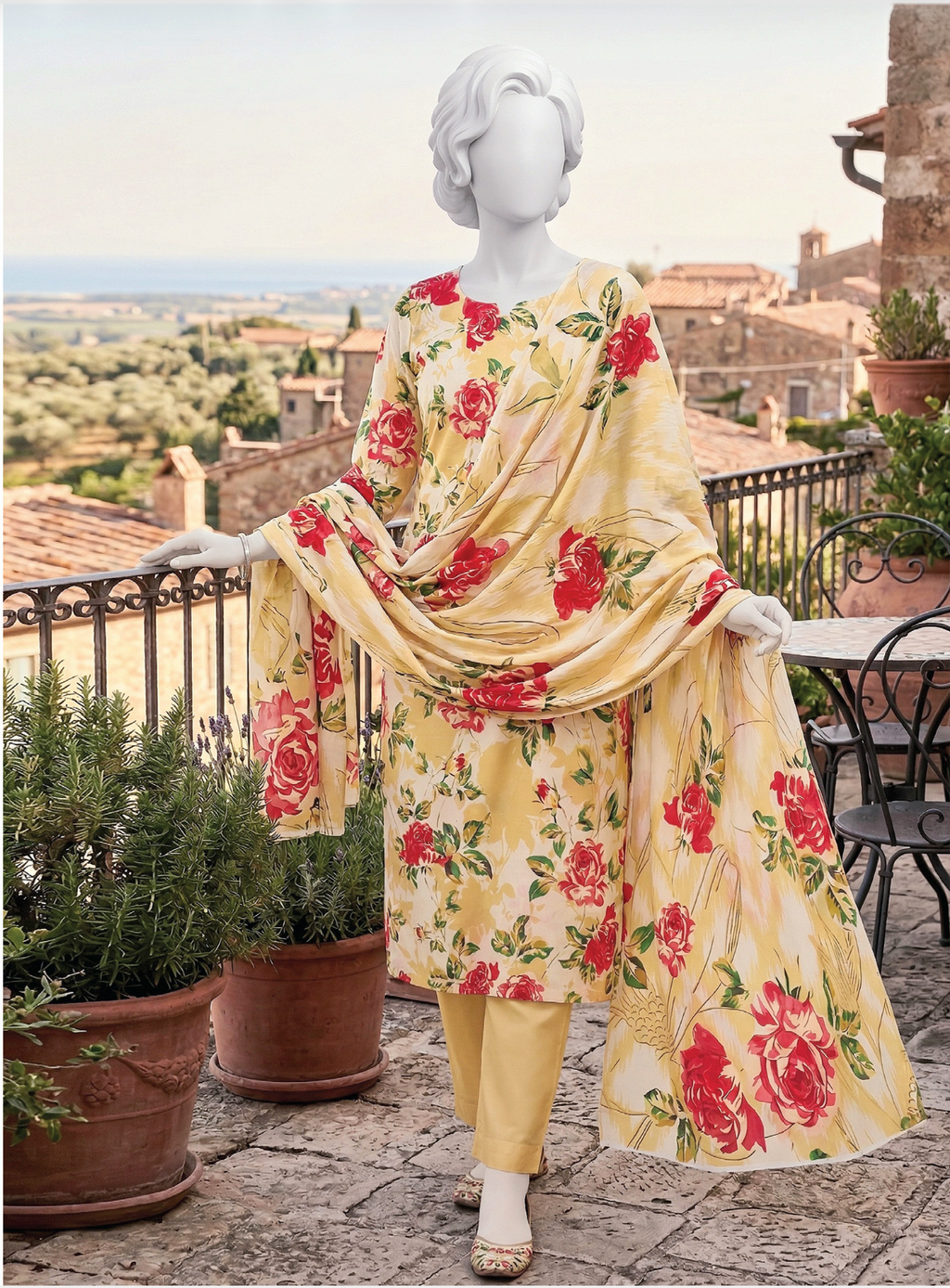 LAILA Printed Lawn Design 01 Unstitched Lawn Suit - LAILA unstitched lawn suit image 3
