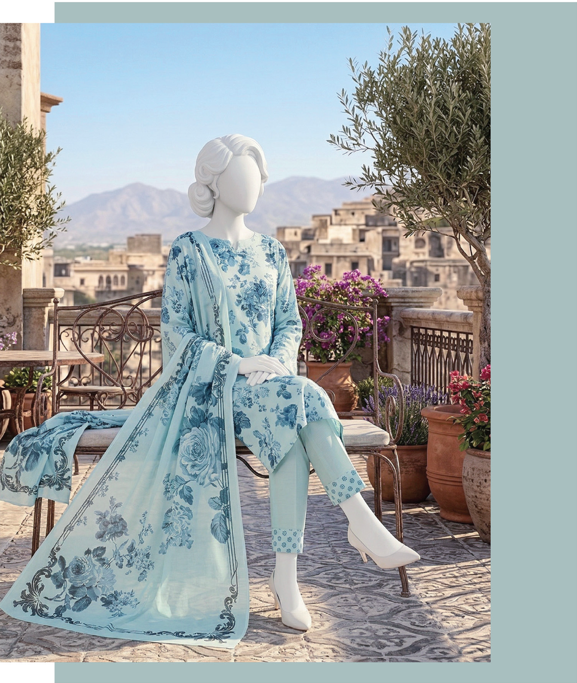 LAILA Printed Lawn Design 06 Unstitched Lawn Suit - LAILA unstitched lawn suit image 1
