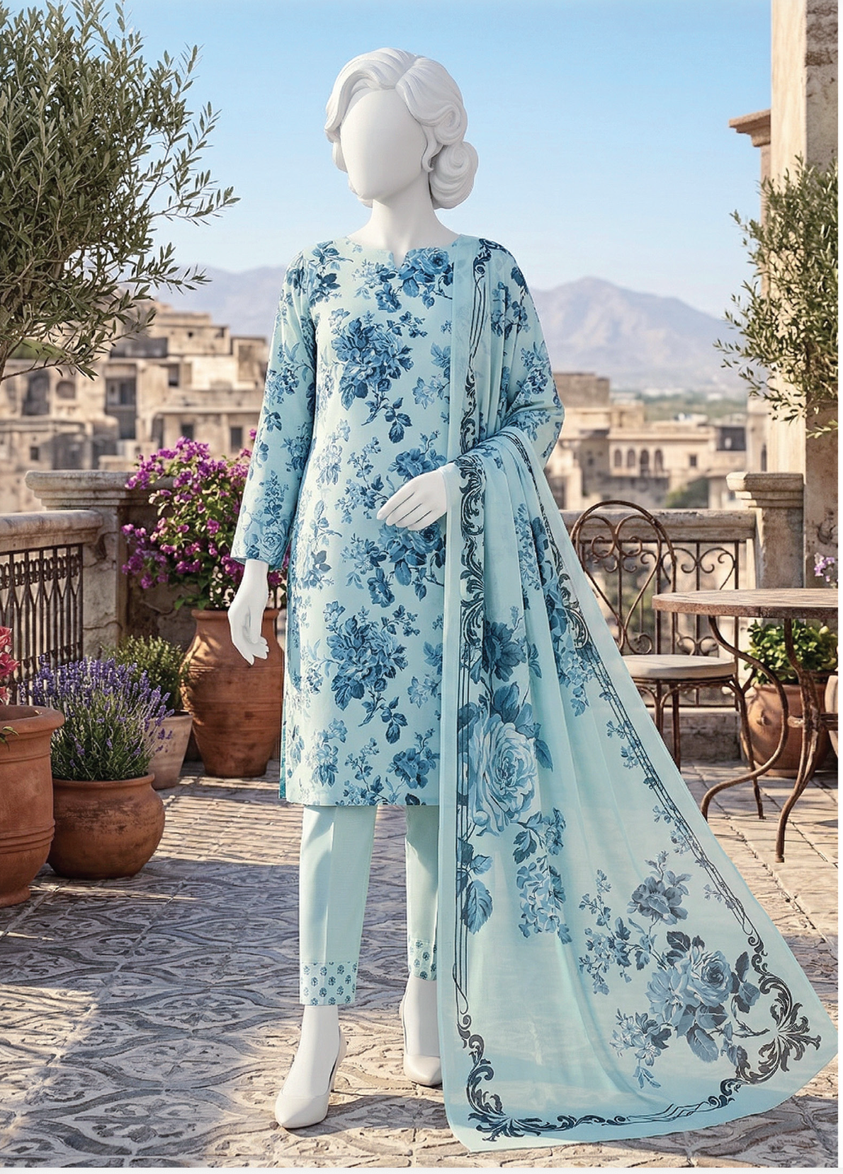 LAILA Printed Lawn Design 06 Unstitched Lawn Suit - LAILA unstitched lawn suit image 2