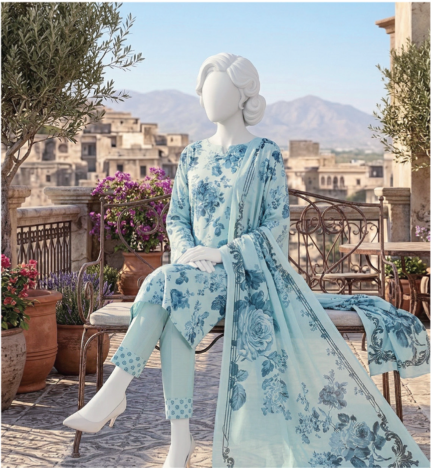 LAILA Printed Lawn Design 06 Unstitched Lawn Suit - LAILA unstitched lawn suit image 3