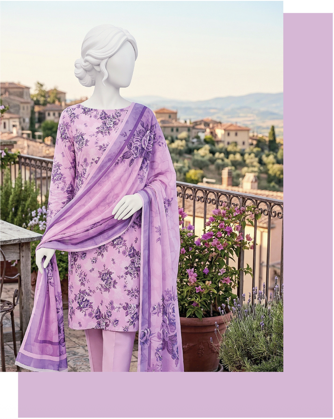LAILA Printed Lawn Design 03 Unstitched Lawn Suit - LAILA unstitched lawn suit image 3
