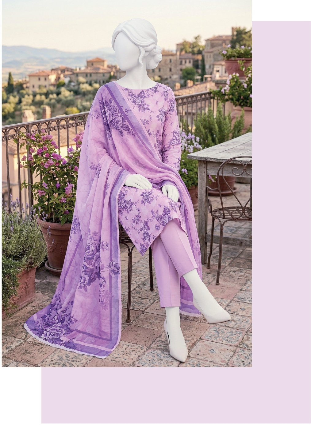 LAILA Printed Lawn Design 03 Unstitched Lawn Suit - LAILA unstitched lawn suit image 4