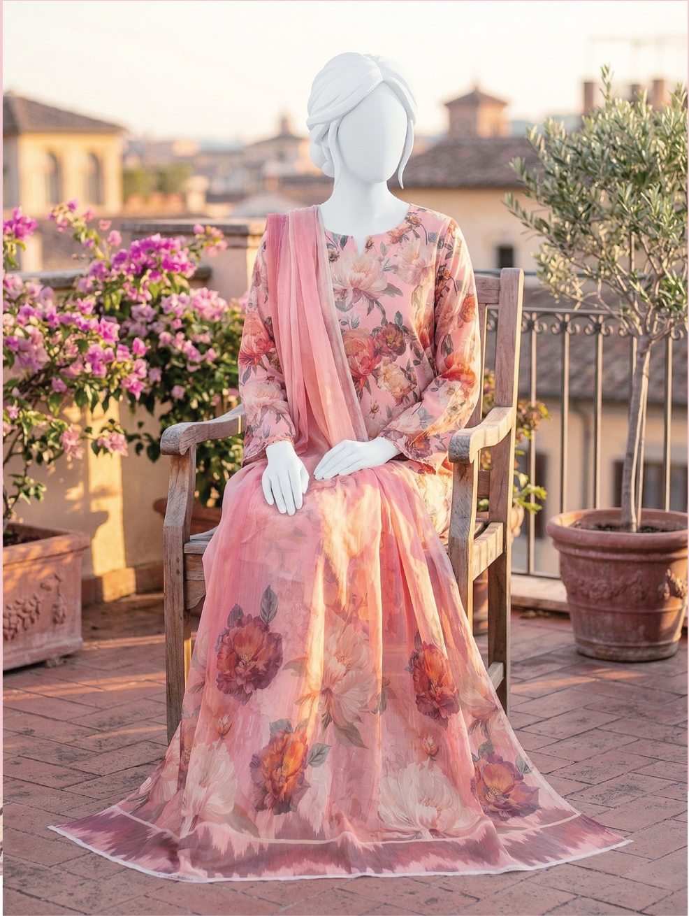 LAILA Printed Lawn Design 05 Unstitched Lawn Suit - LAILA unstitched lawn suit image 4