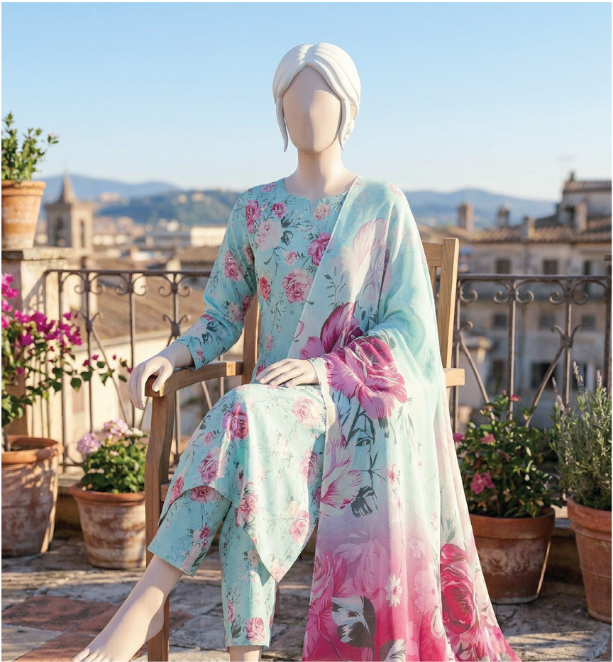 LAILA Printed Lawn Design 02 Unstitched Lawn Suit - LAILA unstitched lawn suit image 2