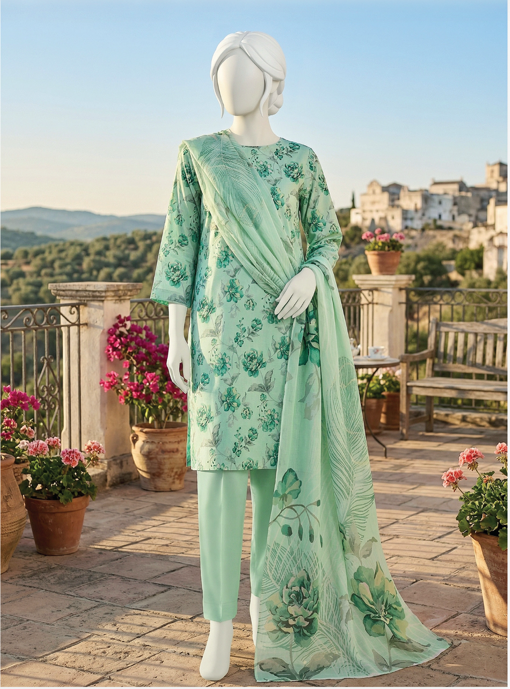 LAILA Printed Lawn Design 07 Unstitched Lawn Suit - LAILA unstitched lawn suit image 1