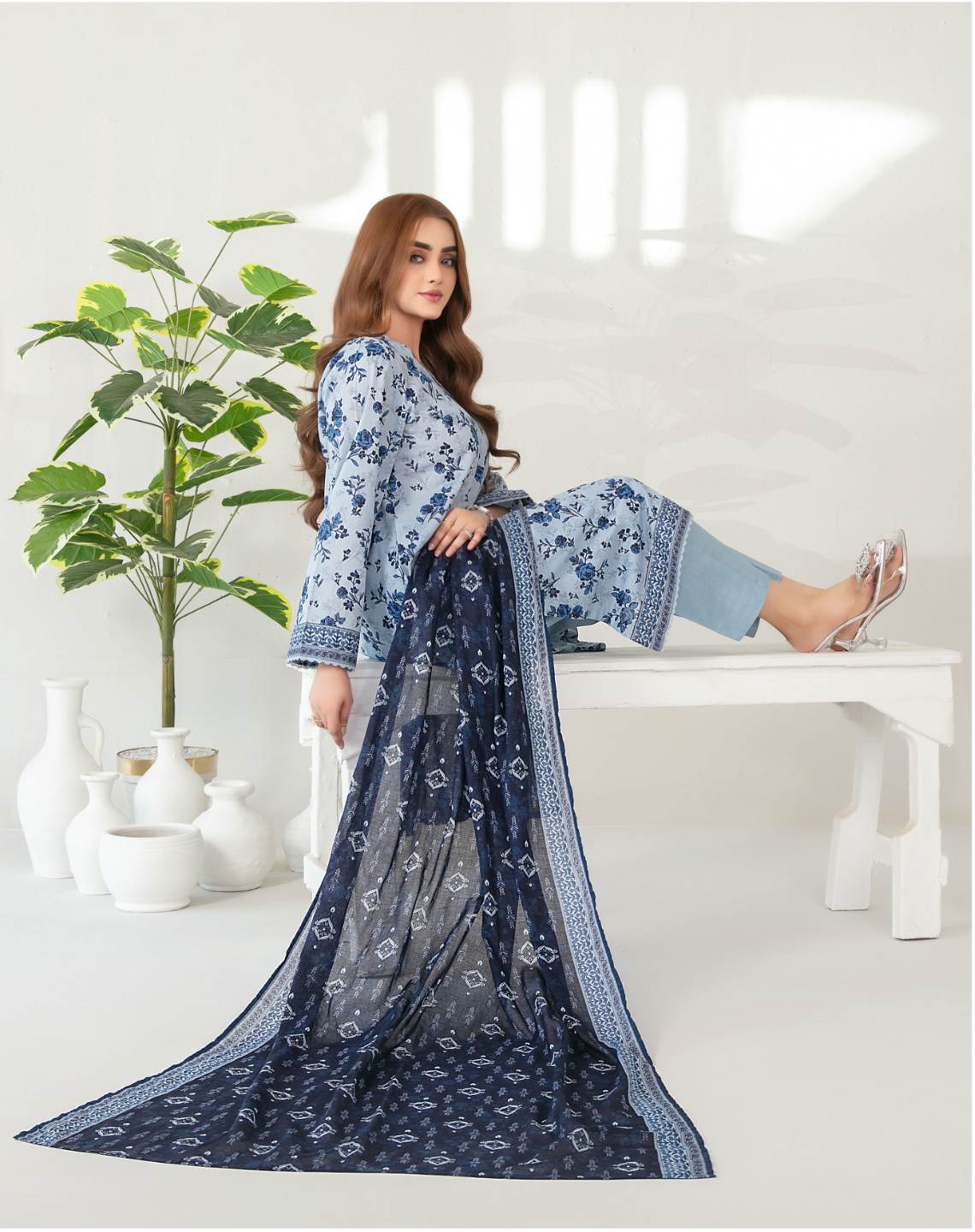 Mehza Vol-2 D-3240 (Indigo Floral)