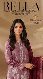 Sobia Waseem BELLA 0.5 VOL-2688 Design 01 Unstitched Lawn Suit - Sobia Waseem unstitched lawn suit image 1