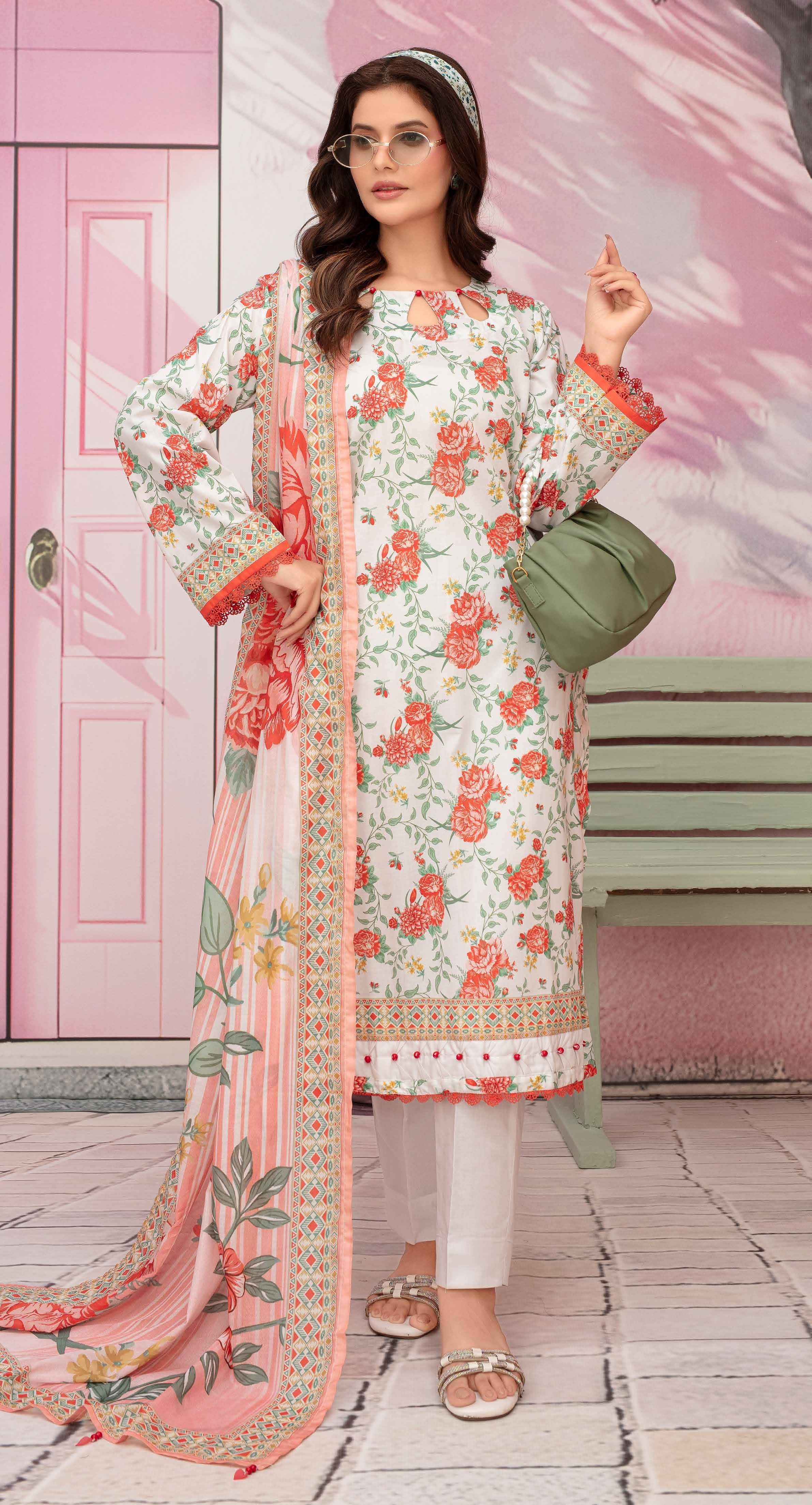 Gull-E-Rukh Florance VOL-646 Design 01 Unstitched Lawn Suit - Gull-E-Rukh unstitched lawn suit image 1