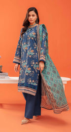 Gull-E-Rukh Trace VOL-642 Design 01 Unstitched Lawn Suit - Gull-E-Rukh unstitched lawn suit image 2