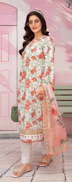 Gull-E-Rukh Florance VOL-646 Design 01 Unstitched Lawn Suit - Gull-E-Rukh unstitched lawn suit image 3