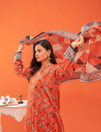 Gull-E-Rukh Trace VOL-642 Design 02 Unstitched Lawn Suit - Gull-E-Rukh unstitched lawn suit image 1