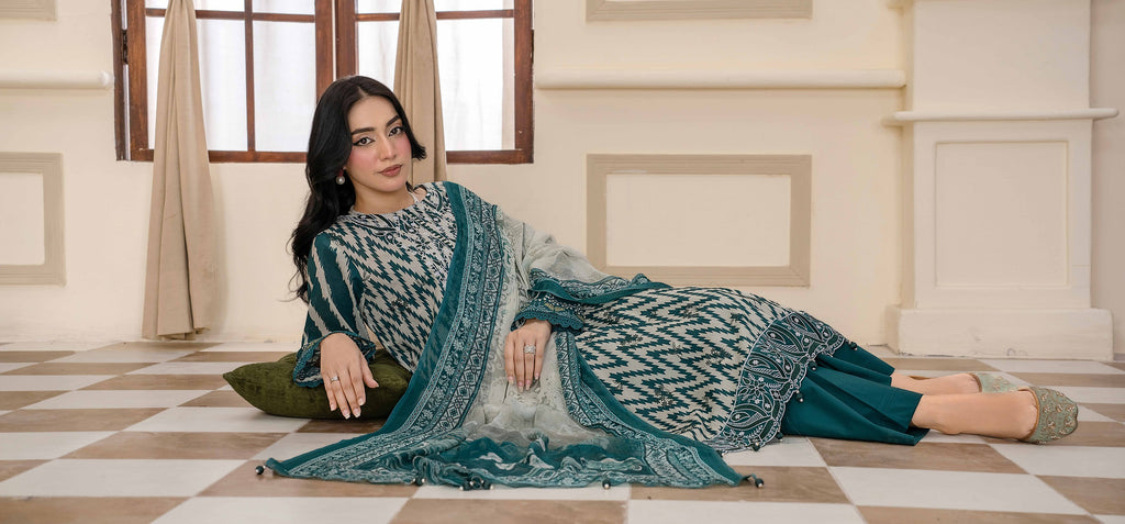Bin Iqbal V-611 Design 02 Unstitched Lawn Suit - Bin Iqbal unstitched lawn suit image 4