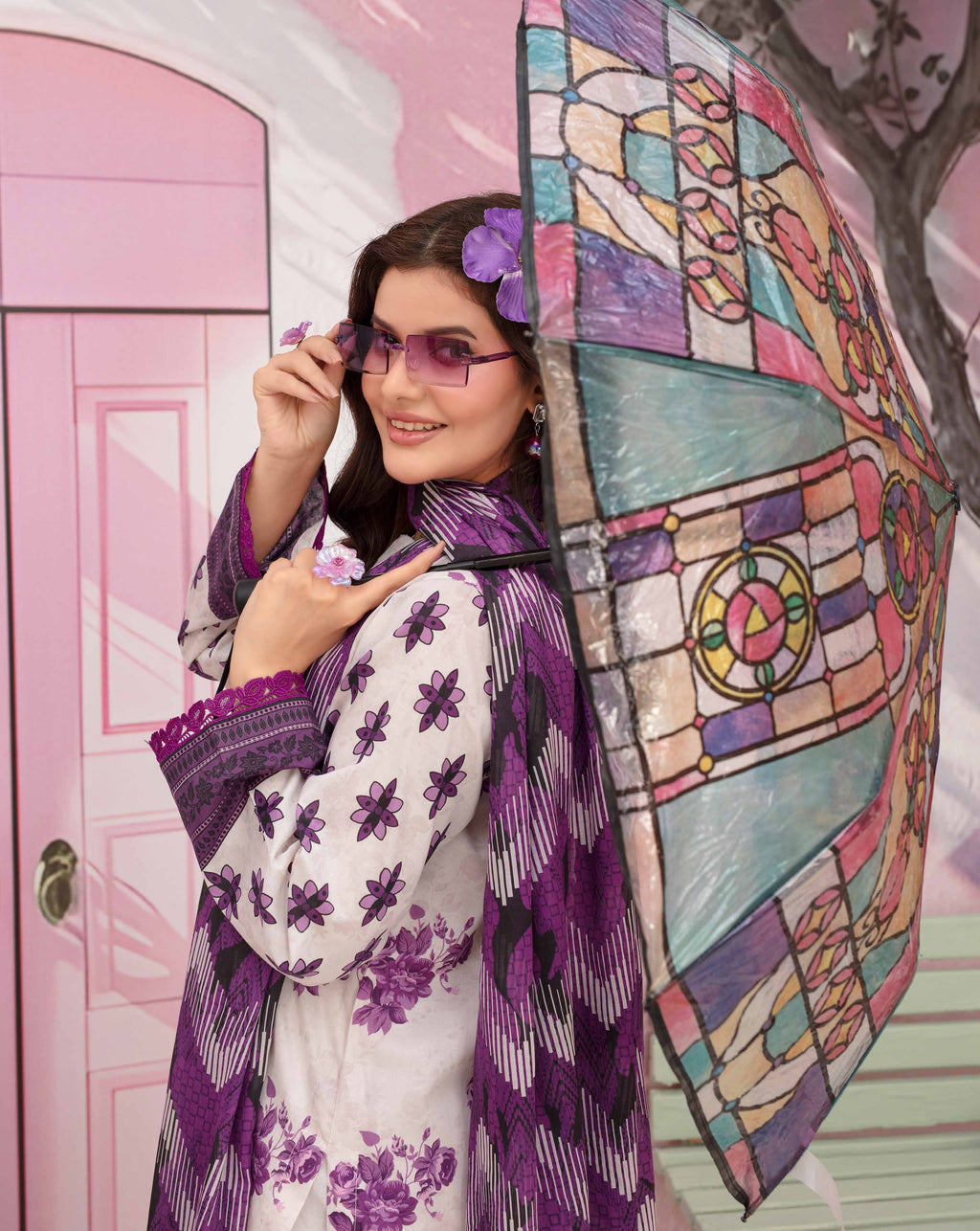 Gull-E-Rukh Florance VOL-646 Design 02 Unstitched Lawn Suit - Gull-E-Rukh unstitched lawn suit image 1