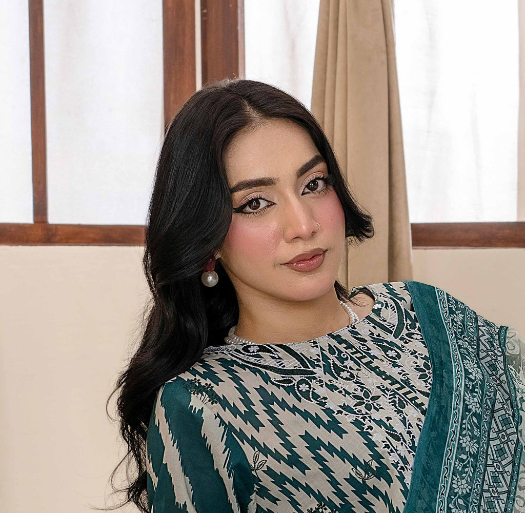 Bin Iqbal V-611 Design 02 Unstitched Lawn Suit - Bin Iqbal unstitched lawn suit image 2