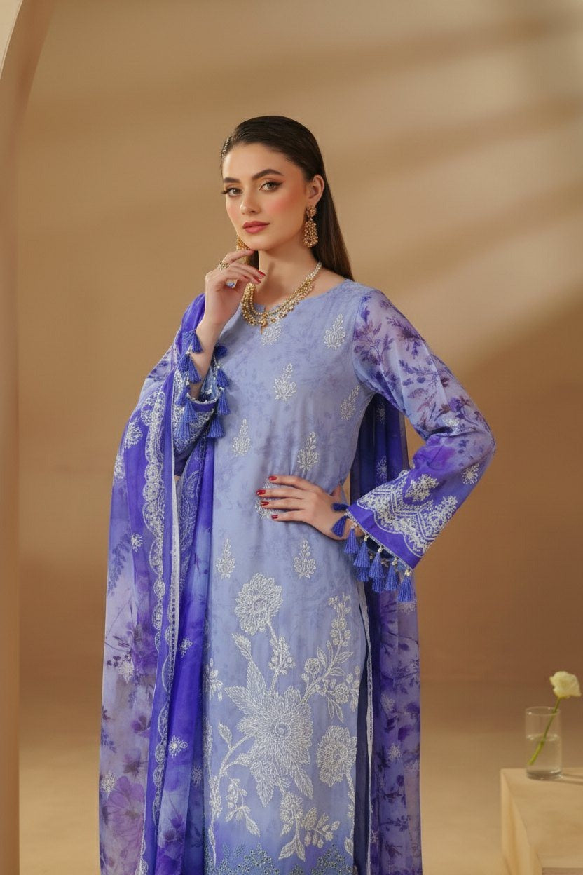 Sobia Waseem BELLA 0.5 VOL-2688 Design 02 Unstitched Lawn Suit - Sobia Waseem unstitched lawn suit image 3