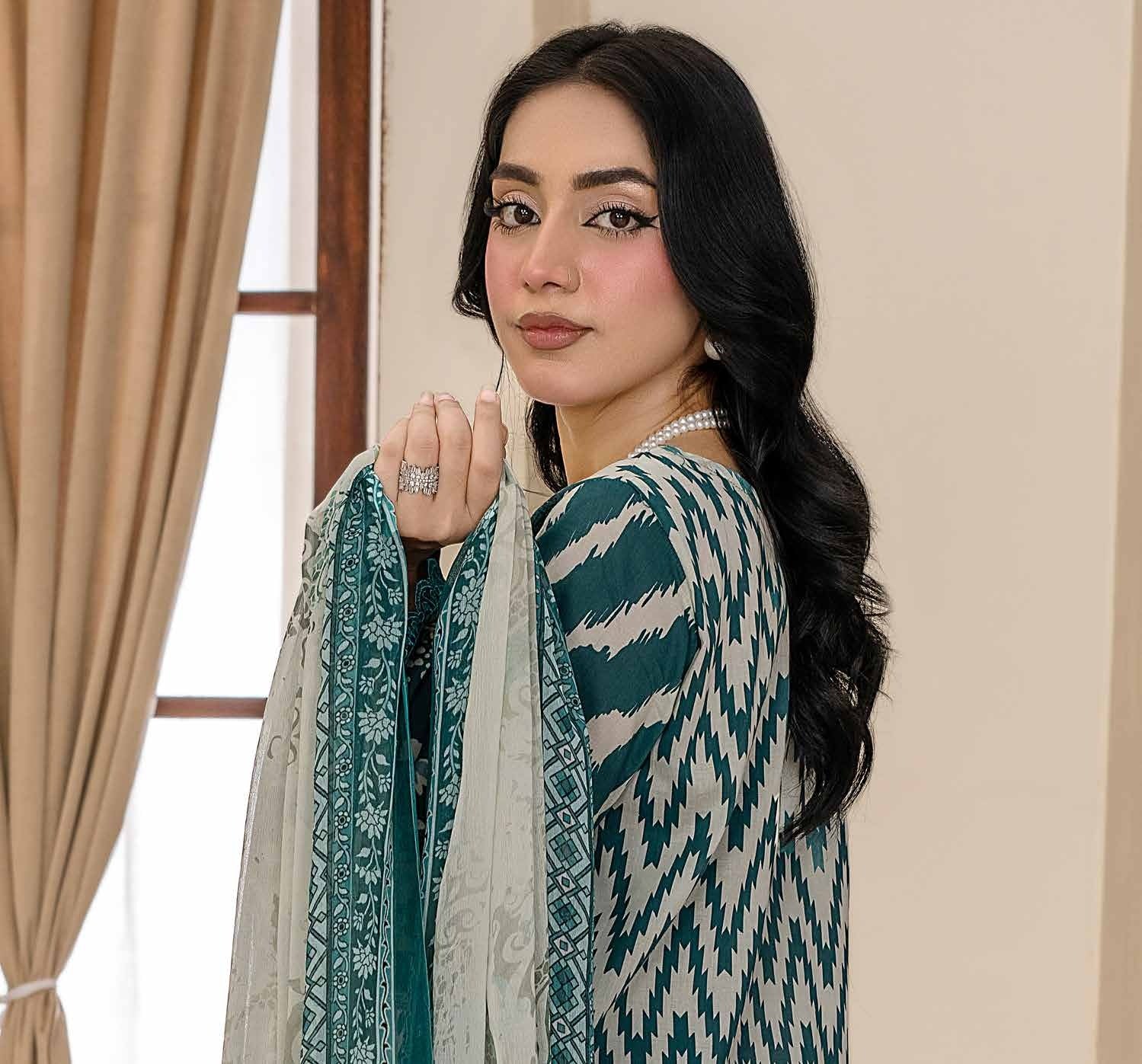 Bin Iqbal V-611 Design 02 Unstitched Lawn Suit - Bin Iqbal unstitched lawn suit image 5