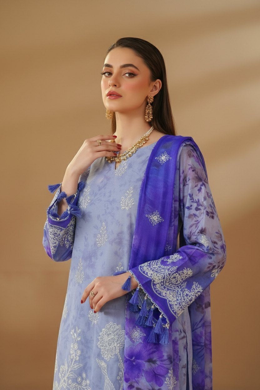 Sobia Waseem BELLA 0.5 VOL-2688 Design 02 Unstitched Lawn Suit - Sobia Waseem unstitched lawn suit image 4