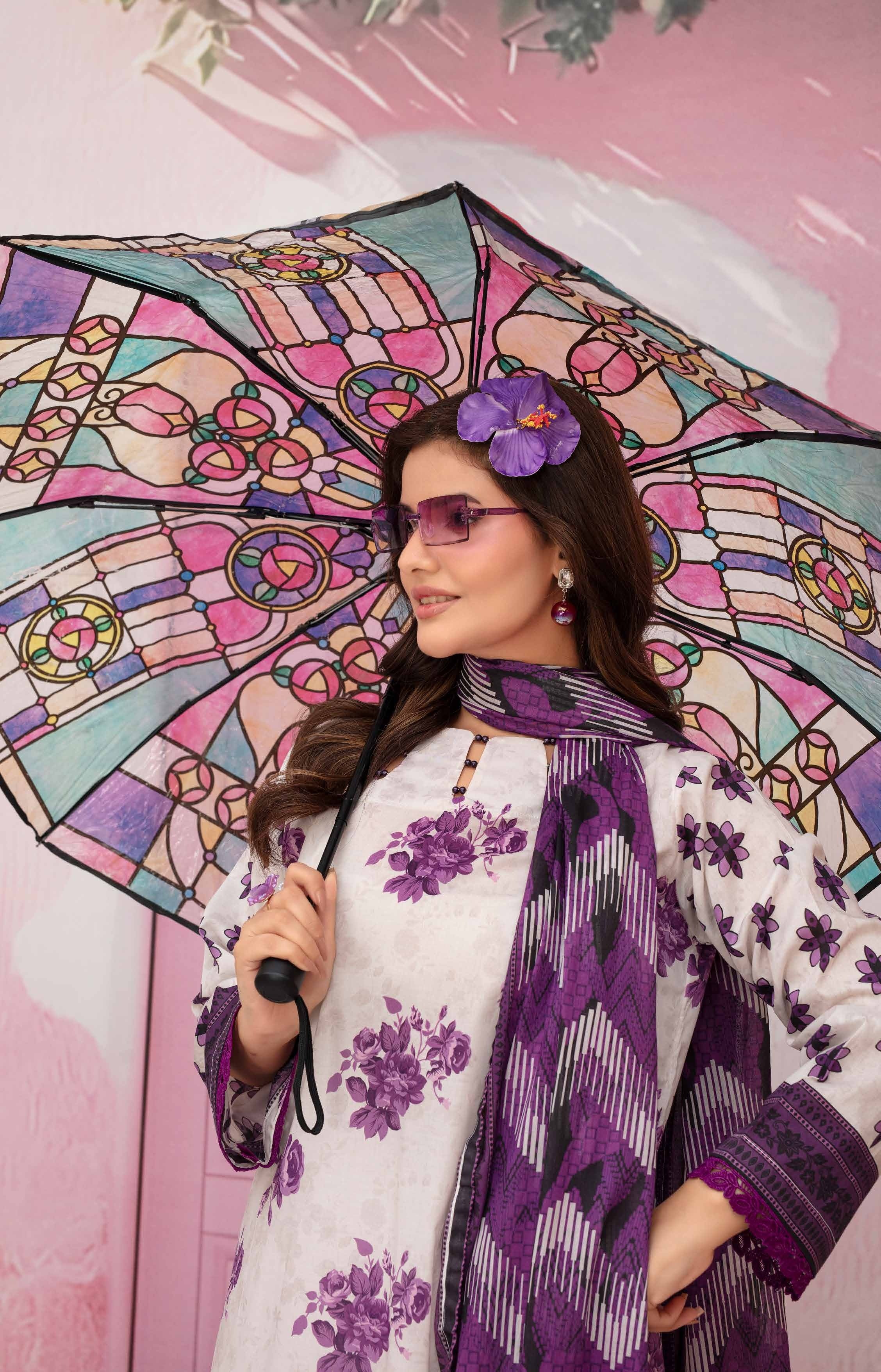 Gull-E-Rukh Florance VOL-646 Design 02 Unstitched Lawn Suit - Gull-E-Rukh unstitched lawn suit image 3