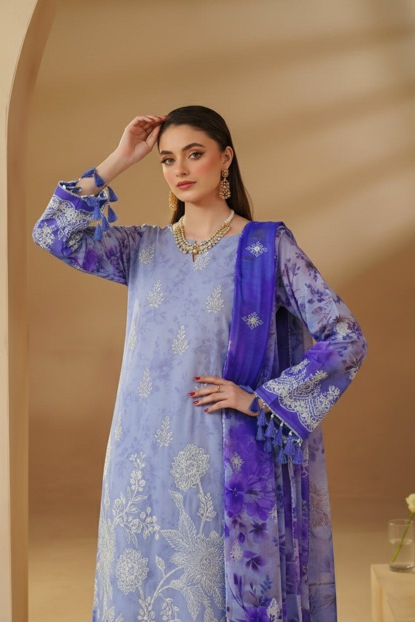 Sobia Waseem BELLA 0.5 VOL-2688 Design 02 Unstitched Lawn Suit - Sobia Waseem unstitched lawn suit image 6