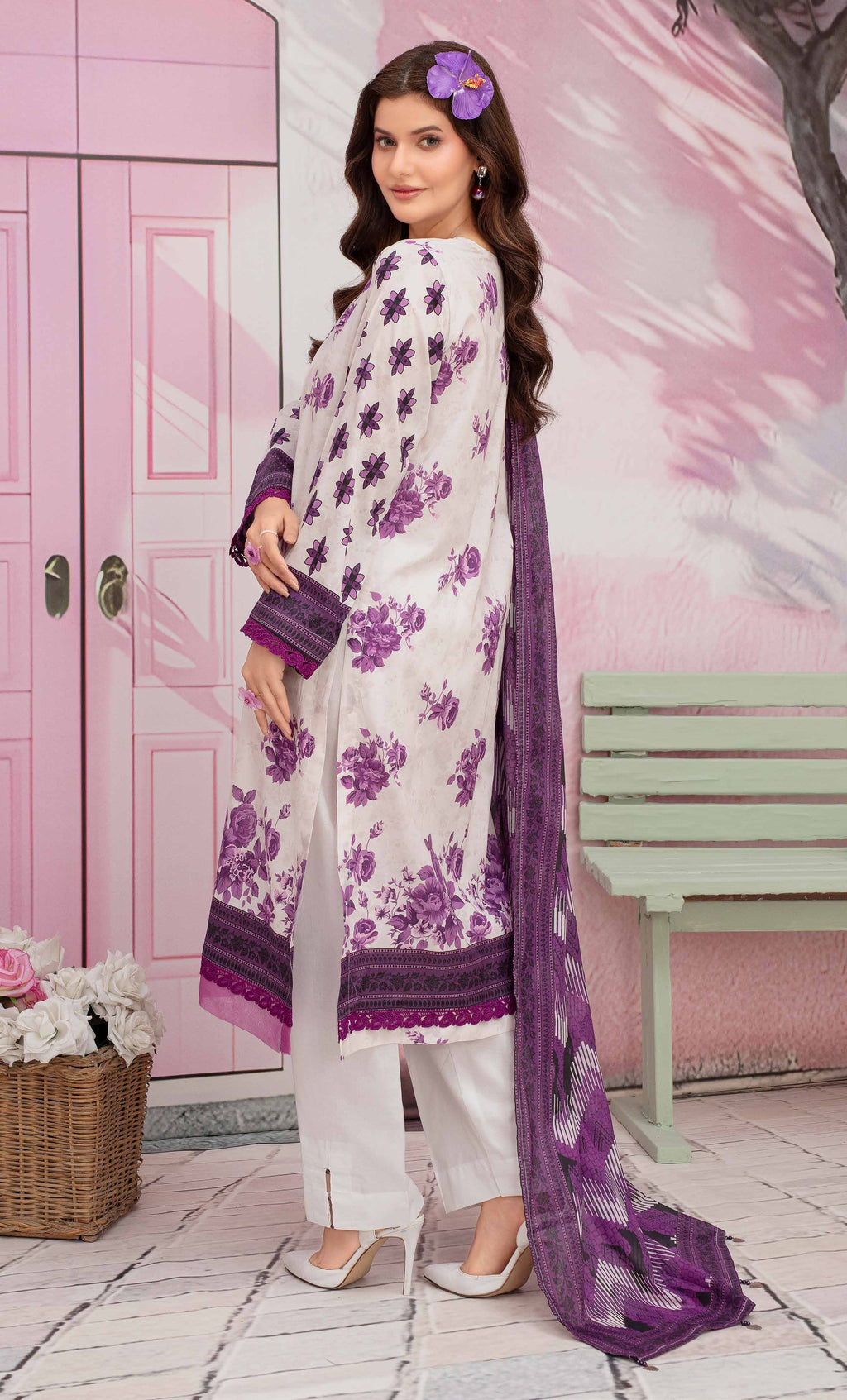 Gull-E-Rukh Florance VOL-646 Design 02 Unstitched Lawn Suit - Gull-E-Rukh unstitched lawn suit image 5