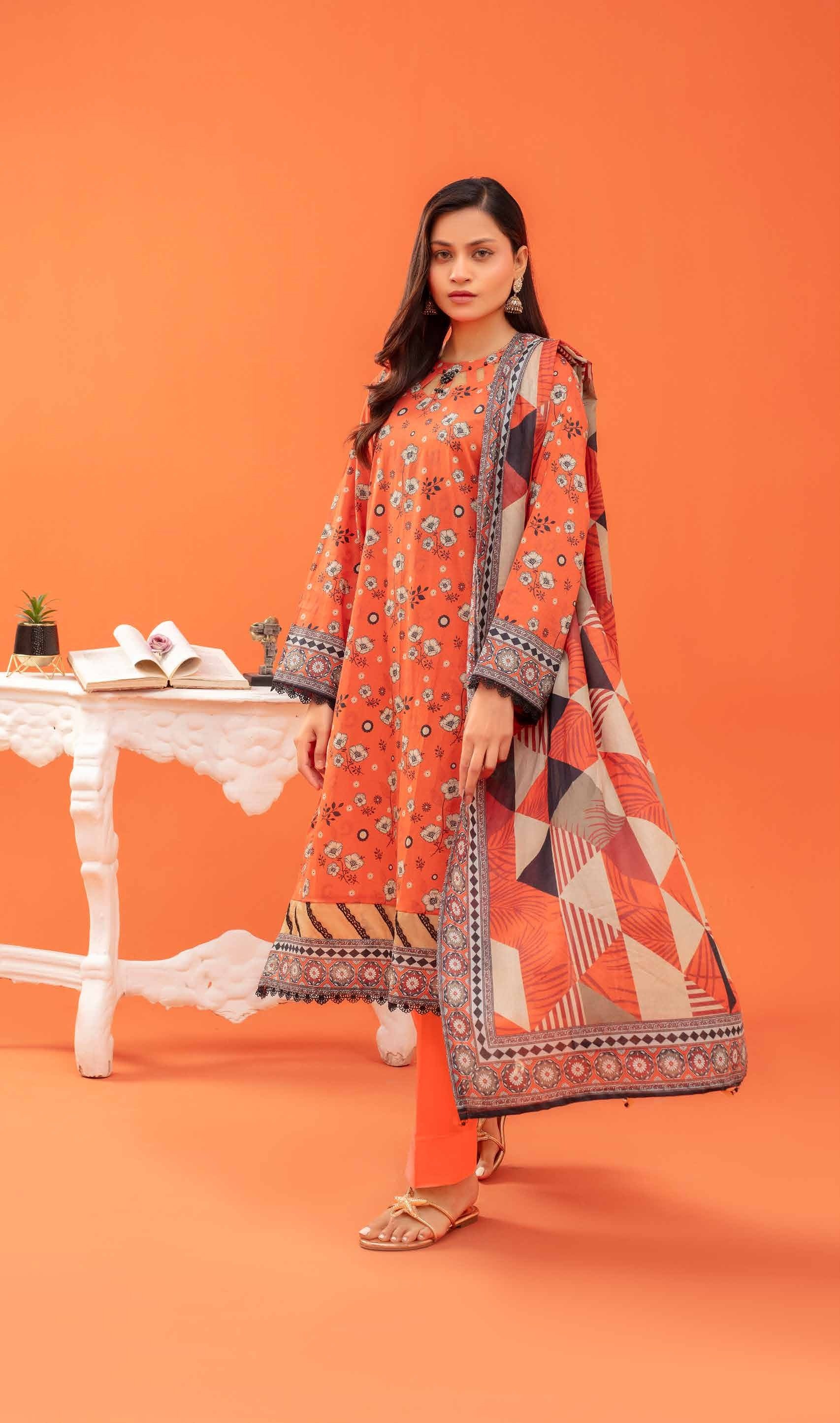 Gull-E-Rukh Trace VOL-642 Design 02 Unstitched Lawn Suit - Gull-E-Rukh unstitched lawn suit image 7