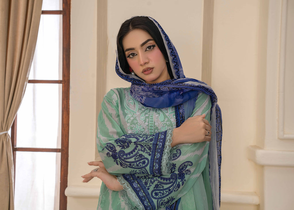 Bin Iqbal V-611 Design 02 Unstitched Lawn Suit - Bin Iqbal unstitched lawn suit image 9