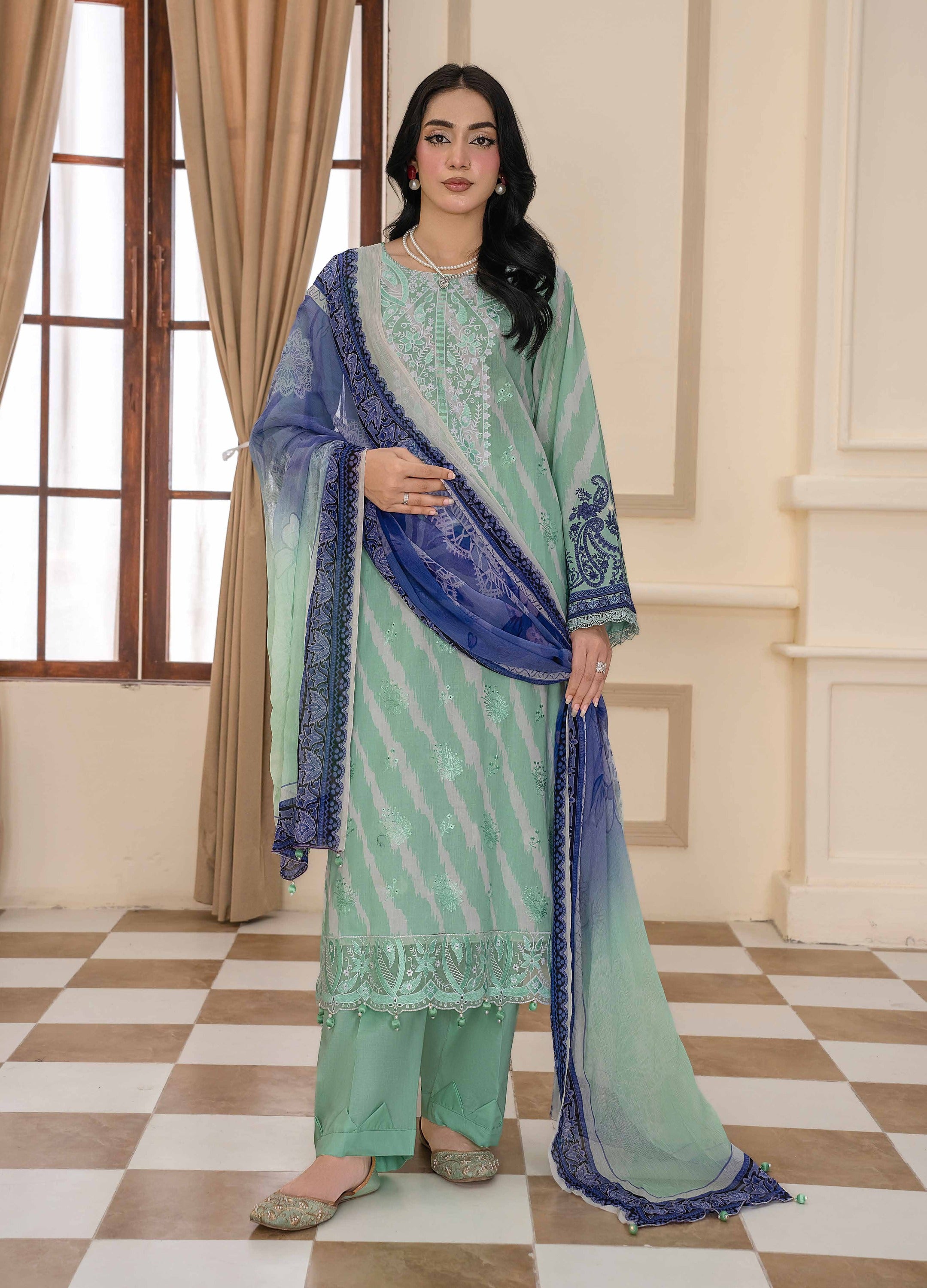 Bin Iqbal V-611 Design 02 Unstitched Lawn Suit - Bin Iqbal unstitched lawn suit image 10
