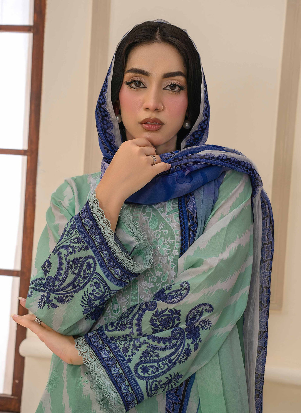 Bin Iqbal V-611 Design 02 Unstitched Lawn Suit - Bin Iqbal unstitched lawn suit image 11