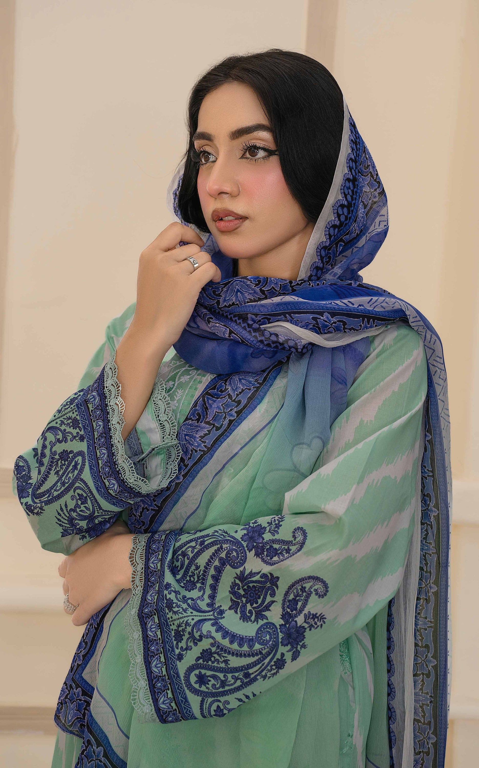 Bin Iqbal V-611 Design 02 Unstitched Lawn Suit - Bin Iqbal unstitched lawn suit image 13