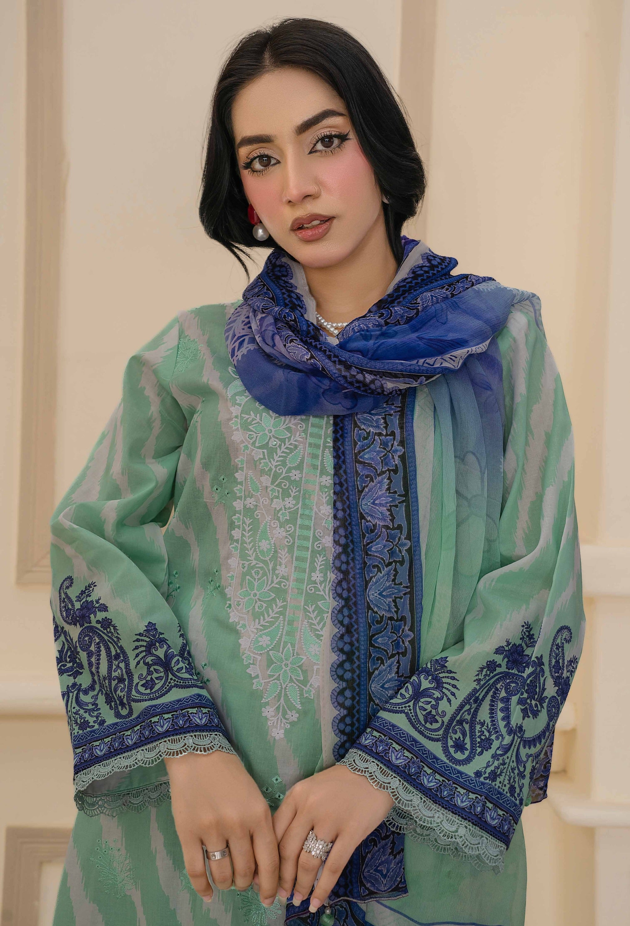 Bin Iqbal V-611 Design 02 Unstitched Lawn Suit - Bin Iqbal unstitched lawn suit image 15