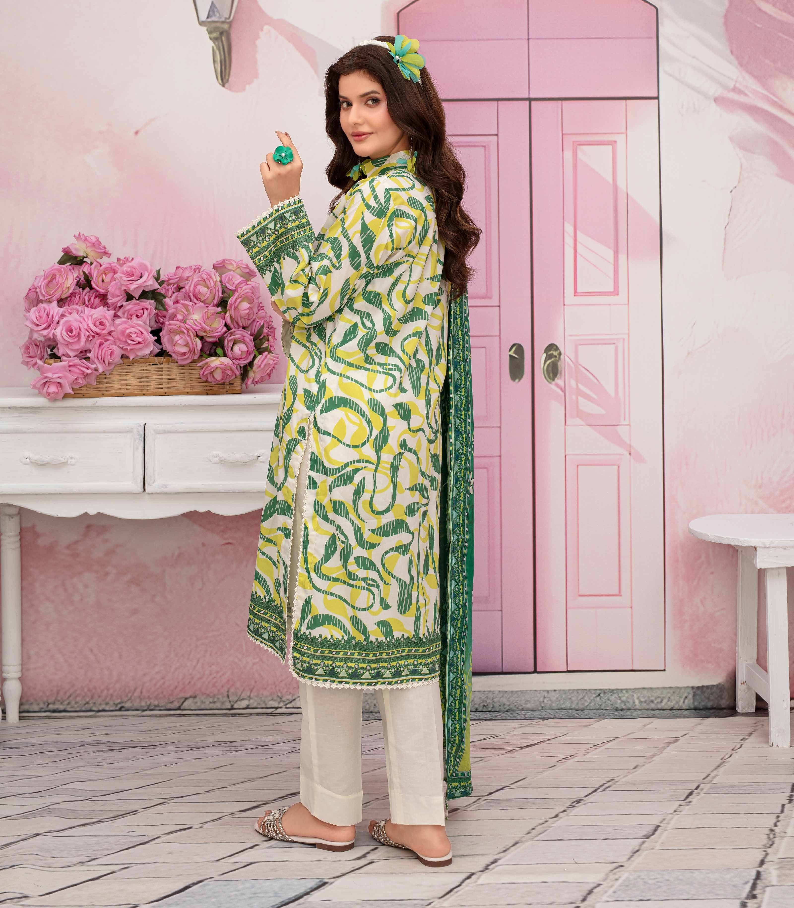 Gull-E-Rukh Florance VOL-646 Design 03 Unstitched Lawn Suit - Gull-E-Rukh unstitched lawn suit image 2