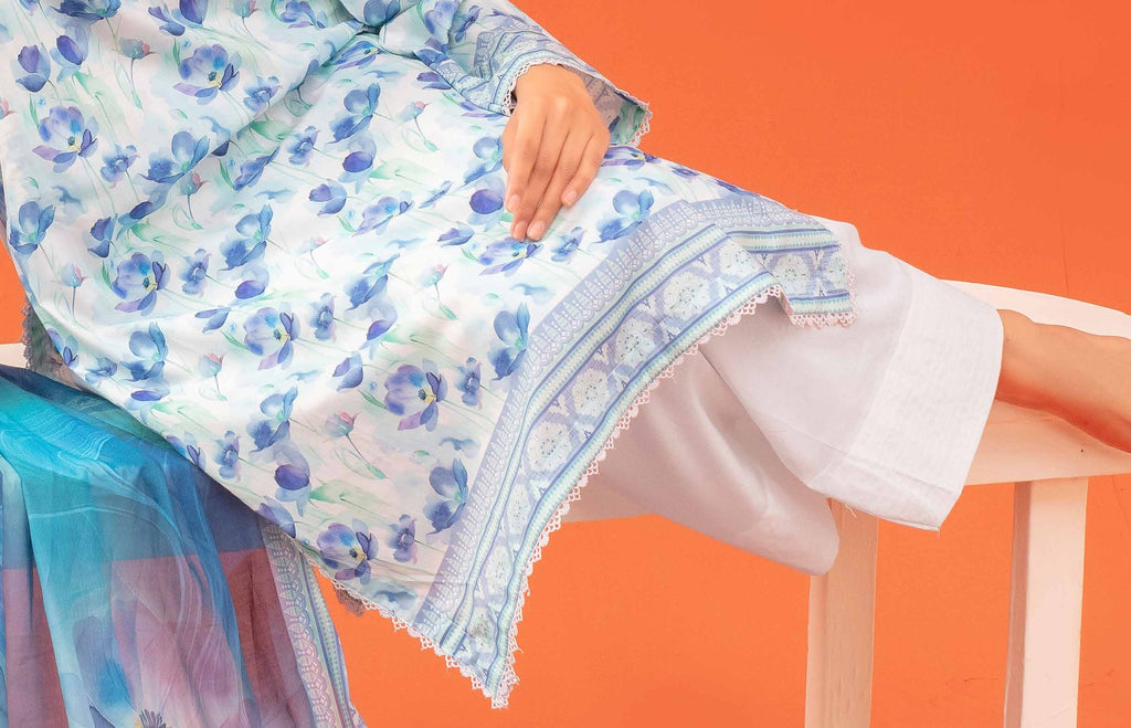 Gull-E-Rukh Trace VOL-642 Design 03 Unstitched Lawn Suit - Gull-E-Rukh unstitched lawn suit image 2