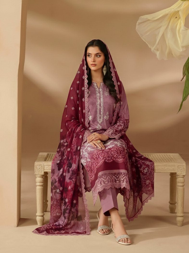 Sobia Waseem BELLA 0.5 VOL-2688 Design 03 Unstitched Lawn Suit - Sobia Waseem unstitched lawn suit image 3